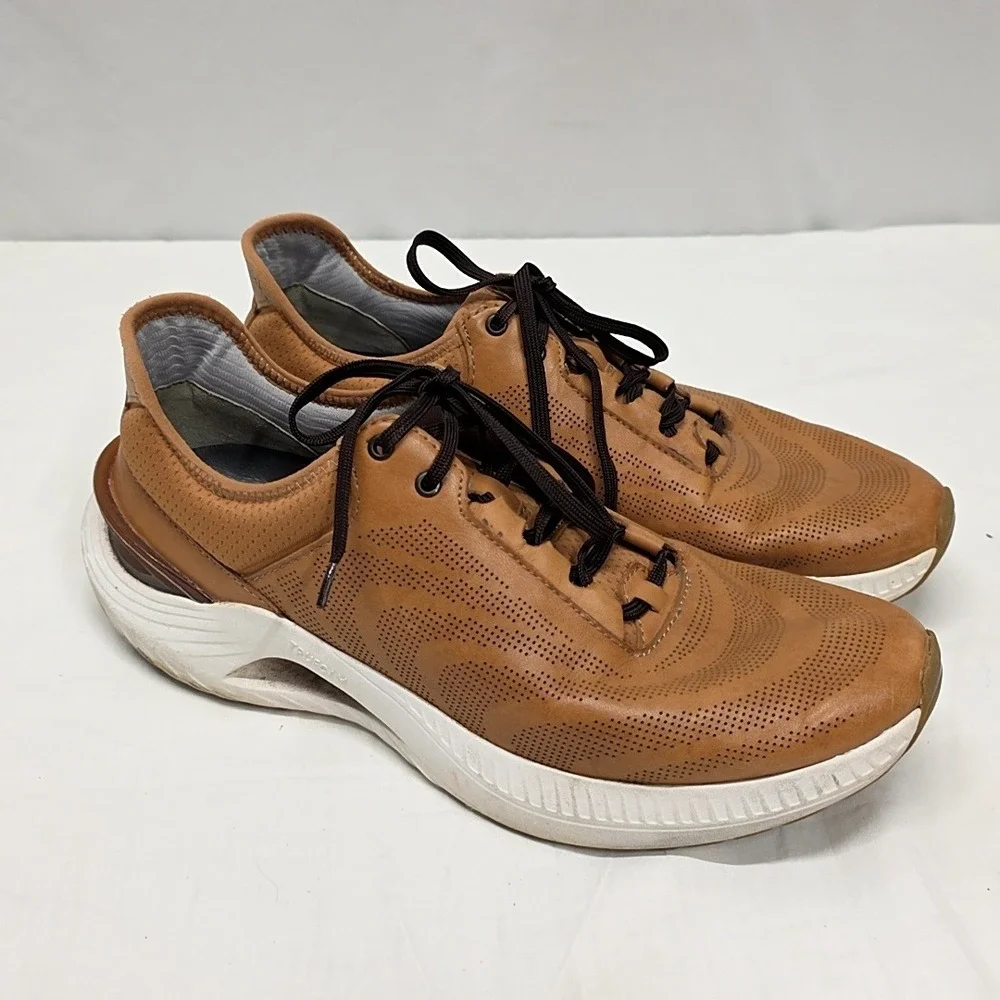 Johnston & Murphy Mens 8.5 Tan Leather TRUFOAM Sneaker 25-9332